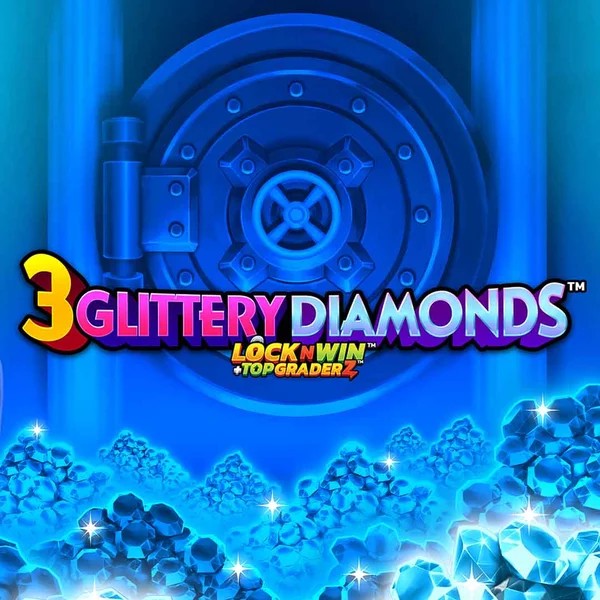 Slots logo of 3 Glittery Diamonds from PearFiction Studios at Great Slots Casino